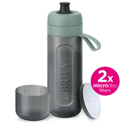 BRITA Fill&Go Active filtračná fľaša na vodu 0,6 l, zelená + 2x filter MicroDisc