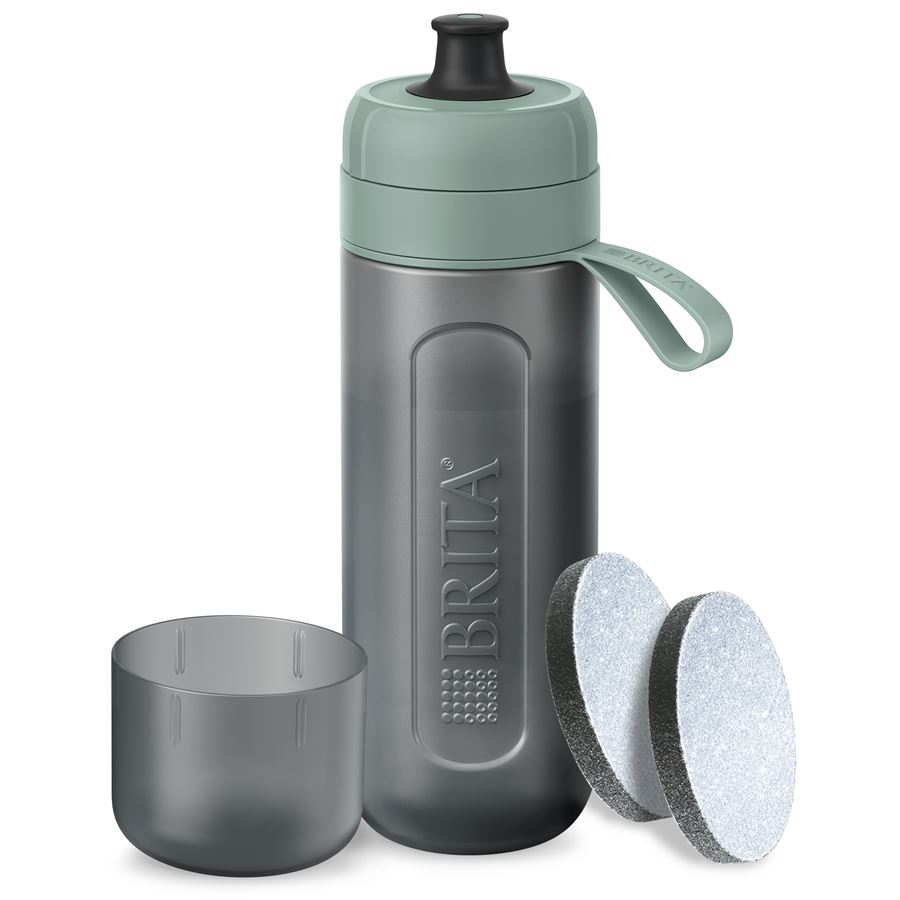 BRITA Fill&Go Active filtračná fľaša na vodu 0,6 l, zelená + 2x filter MicroDisc