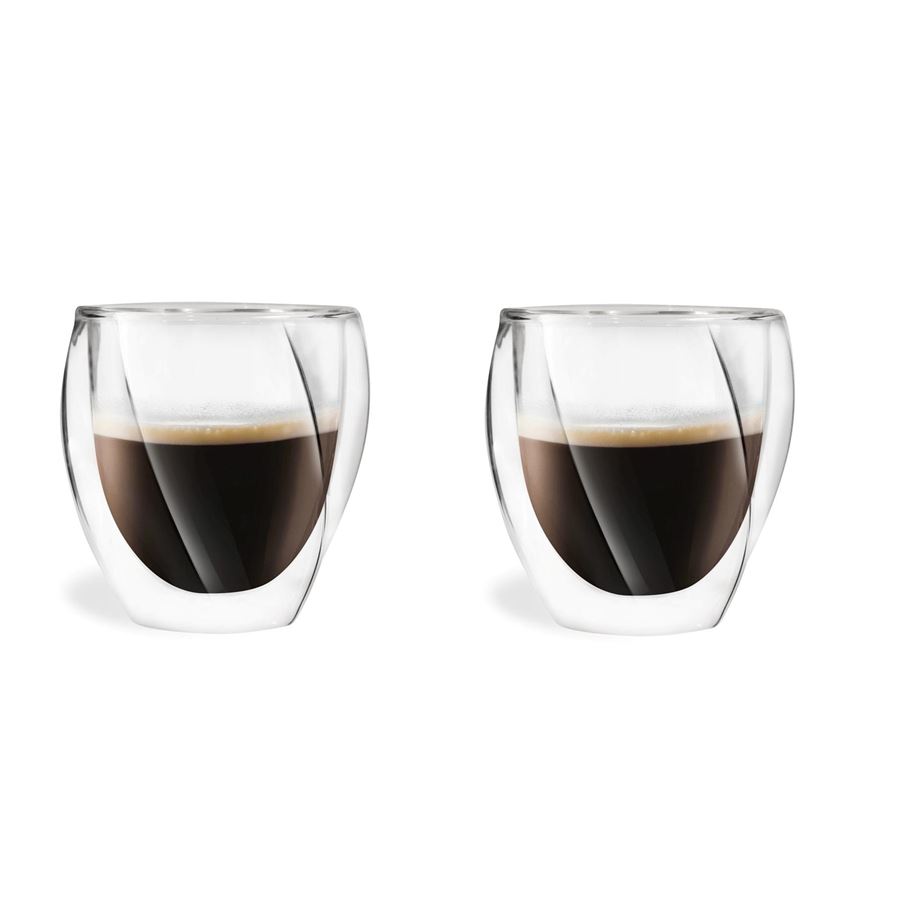 Vialli Design CRISTALLO dvojstenné poháre na kávu (cappuccino) a čaj 250 ml, 2 ks 25486