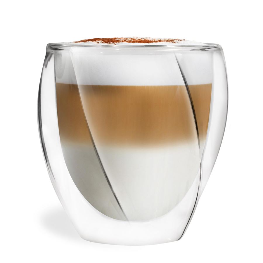 Vialli Design CRISTALLO dvojstenné poháre na kávu (cappuccino) a čaj 250 ml, 2 ks 25486