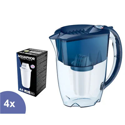 Aquaphor Prestige filtračná kanvica tmavo modrá 2,8 l + 4 ks filtra Aquaphor A5