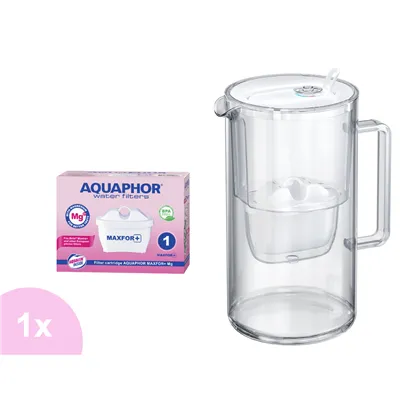 Aquaphor Glass filtračná sklenená kanvica biela 2,5 l + 1 ks filtra Maxfor+ Mg