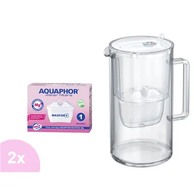 Aquaphor Glass filtračná sklenená kanvica biela 2,5 l + 2 ks filtra Maxfor+ Mg