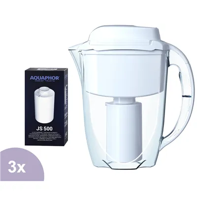 Aquaphor J. SHMIDT 500 filtračná kanvica (mobilný filtračný systém) 2,8 l + 3 ks filtra Aquaphor JS 500