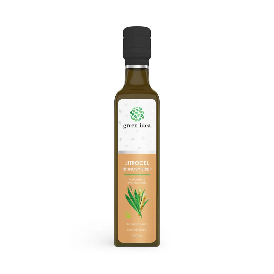 Green idea Skorocelový trstinový sirup 250 ml - dýchacie cesty, prechladnutie