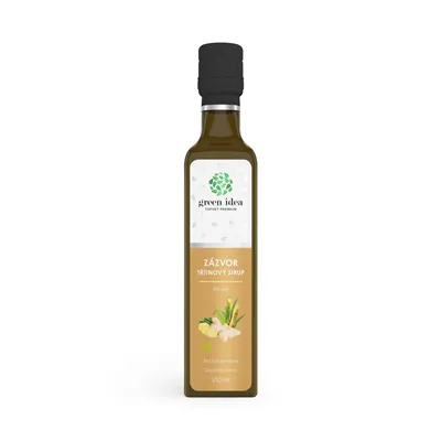 Green idea Zázvor trstinový sirup 250 ml - trávenie, prechladnutie