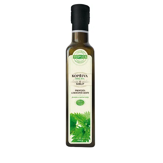 TOPVET Žihľava sirup farmársky vo skle 320 g (krvný systém)