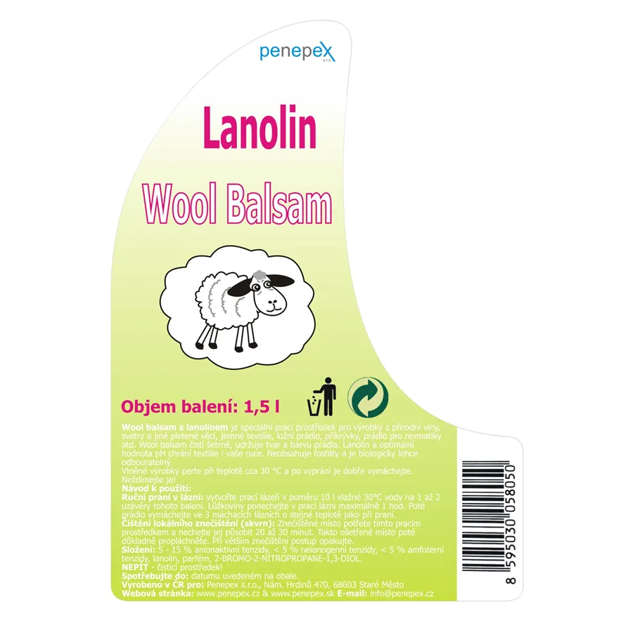 Lanolín na pranie Wool Balsam 1,5 l / 3 ks