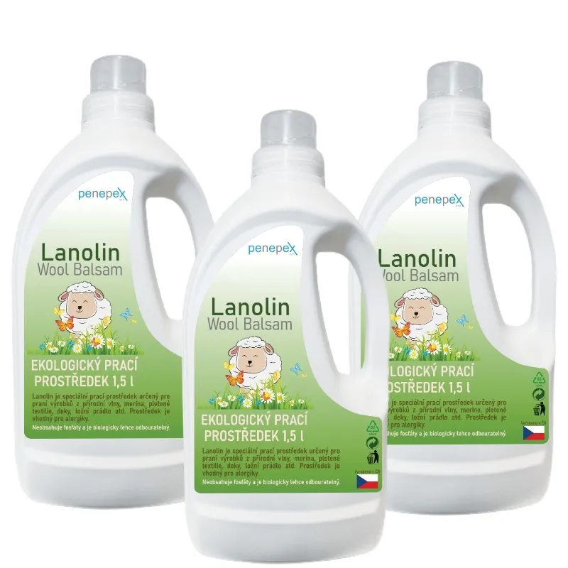 Lanolín na pranie Wool Balsam 1,5 l / 3 ks