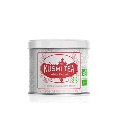 Kusmi Tea Organic White Bellini sypaný čaj v plechovce 90g