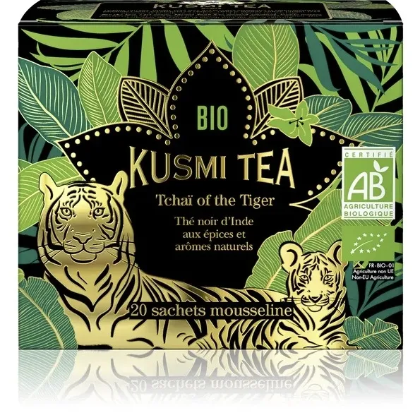 Kusmi Tea Organic Tchai of The Tiger, 20 mušelínových sáčkov (40 g)